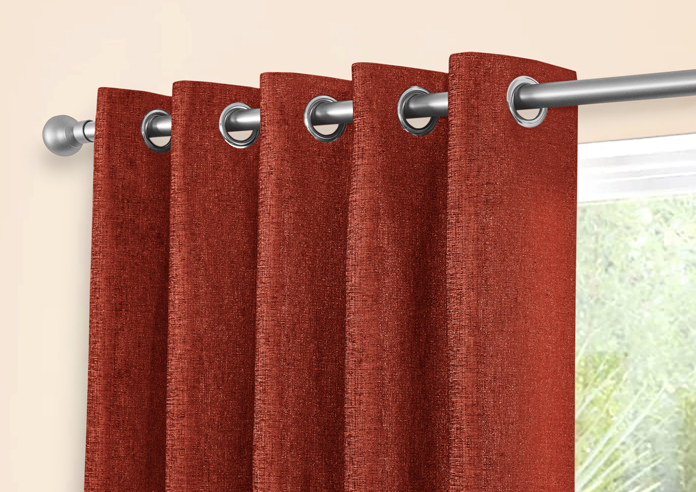 Amberley Eyelet, Terracotta - Ready Made Curtains - Image 9